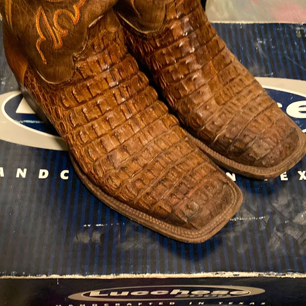 Lucchese 2000 Gator and goat handmade square toe